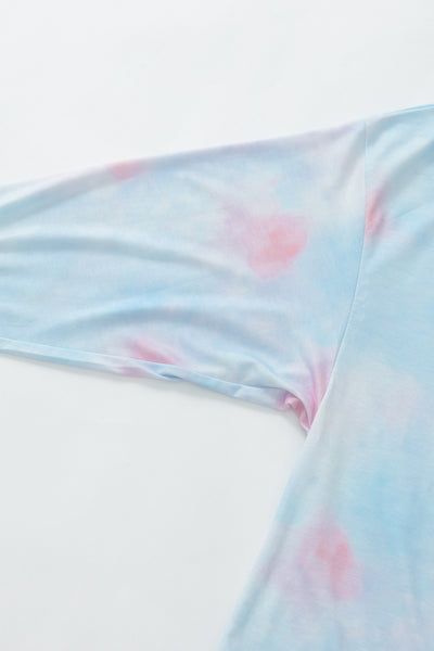 Tie-Dye Boat Neck Batwing Sleeve Tee